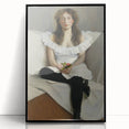 Modern Wall Art: Young Woman in White – Elegant Portrait Masterpiece