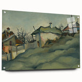 Modern Wall Art – Suburban Landscape with Expressive Brushstrokes