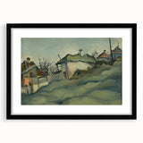 Modern Wall Art – Suburban Landscape with Expressive Brushstrokes