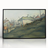 Modern Wall Art – Suburban Landscape with Expressive Brushstrokes