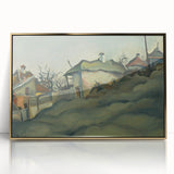 Modern Wall Art – Suburban Landscape with Expressive Brushstrokes