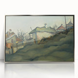 Modern Wall Art – Suburban Landscape with Expressive Brushstrokes