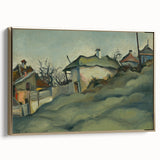 Modern Wall Art – Suburban Landscape with Expressive Brushstrokes