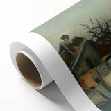 Modern Wall Art – Suburban Landscape with Expressive Brushstrokes