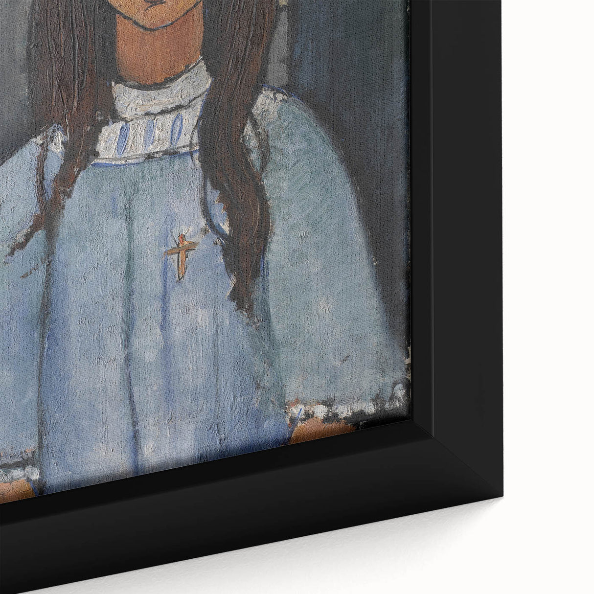 Modern Wall Art: Modigliani’s Alice – Abstract Portrait in Cool Tones