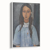 Modern Wall Art: Modigliani’s Alice – Abstract Portrait in Cool Tones