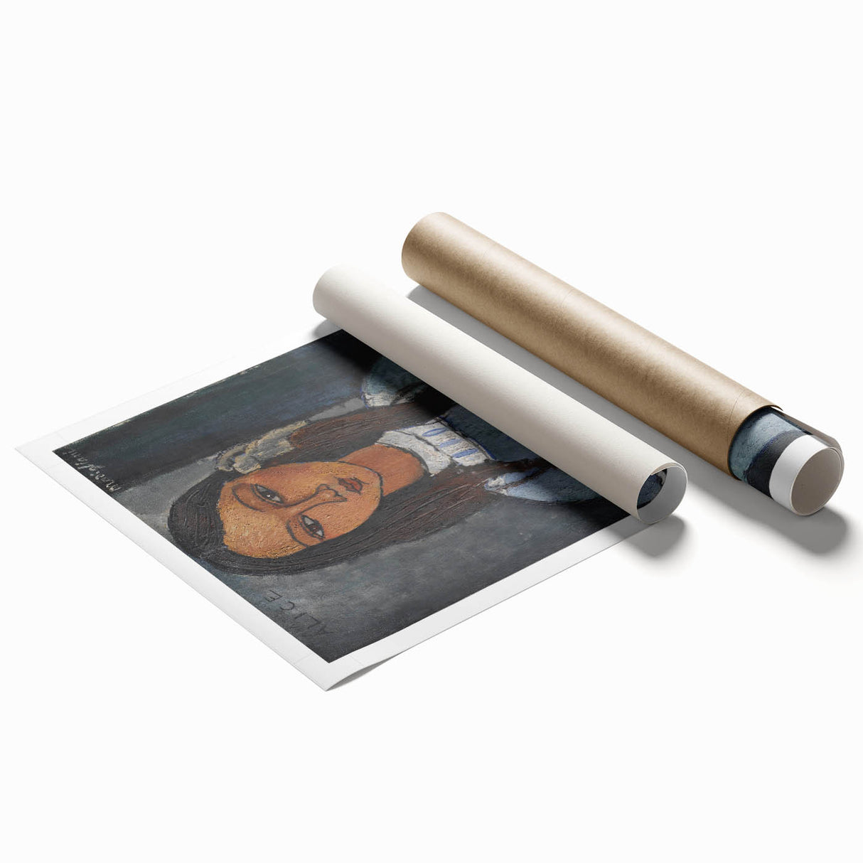 Modern Wall Art: Modigliani’s Alice – Abstract Portrait in Cool Tones