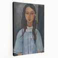 Modern Wall Art: Modigliani’s Alice – Abstract Portrait in Cool Tones