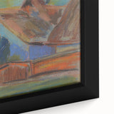 Modern Wall Art – Vibrant Blue Village Cottage