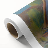 Modern Wall Art – Vibrant Blue Village Cottage