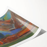 Modern Wall Art – Vibrant Blue Village Cottage