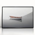 Solitary Drift – Minimalist Boat Scene in Dynamic Wall Art