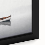 Solitary Drift – Minimalist Boat Scene in Dynamic Wall Art