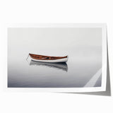 Solitary Drift – Minimalist Boat Scene in Dynamic Wall Art