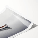 Solitary Drift – Minimalist Boat Scene in Dynamic Wall Art