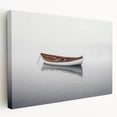 Solitary Drift – Minimalist Boat Scene in Dynamic Wall Art