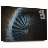 Acrylic print of a lush landscape featuring a majestic castle, showcasing vibrant colors and intricate details, designed for wall display in homes or offices.