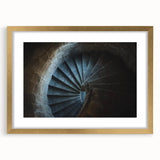 Elegant gold-framed landscape artwork depicting a serene castle scene, complete with a white mat, ideal for enhancing home decor or gallery displays.