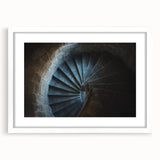 Framed landscape artwork featuring a majestic castle, set against a serene backdrop with a white mat, showcasing intricate details and vibrant colors, ideal for enhancing home decor.