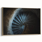 Framed canvas artwork showcasing a picturesque landscape with a majestic castle, featuring ornate gold accents and a side view display, ideal for elegant home decor.