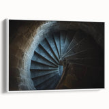 Framed canvas artwork depicting a picturesque landscape with a castle, showcased in a sleek white frame, perfect for enhancing home decor or office spaces.