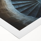 Rolled canvas artwork depicting a serene landscape with a majestic castle nestled among lush greenery, showcasing vibrant colors and intricate details, ideal for home decor.