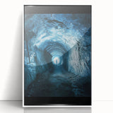 Framed acrylic artwork depicting a serene landscape with caves, presented in a stylish white frame, perfect for enhancing interior decor. Ideal for nature enthusiasts and art lovers seeking unique wall decor.