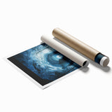 Rolled print showcasing a vibrant landscape scene with intricate cave formations, meticulously detailed, perfect for home décor or art enthusiasts, securely packaged.