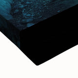 Close-up of a vibrant stretched canvas print showcasing intricate landscape and cave designs, emphasizing rich colors and detailed textures, ideal for home decor.