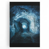 Stretched canvas artwork depicting an abstract landscape with vibrant colors and intricate textures, ideal for modern home decor and art enthusiasts.