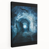 Stretched canvas artwork depicting a vibrant landscape with intricate cave formations, showcasing rich colors and textures, ideal for enhancing home decor.