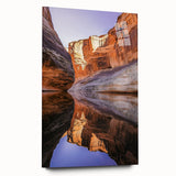 Side view of a stunning acrylic glass landscape artwork showcasing dramatic cliffs and vibrant colors, designed for modern decor, ideal for nature lovers.