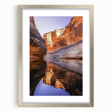 Framed landscape artwork showcasing dramatic cliffs with a silver mat, perfect for enhancing modern home decor. The front view highlights intricate details and vibrant colors, ideal for nature lovers and art enthusiasts.
