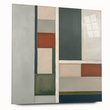 Geometric Abstract Bedroom Wall Art – Dark Gray and Silver