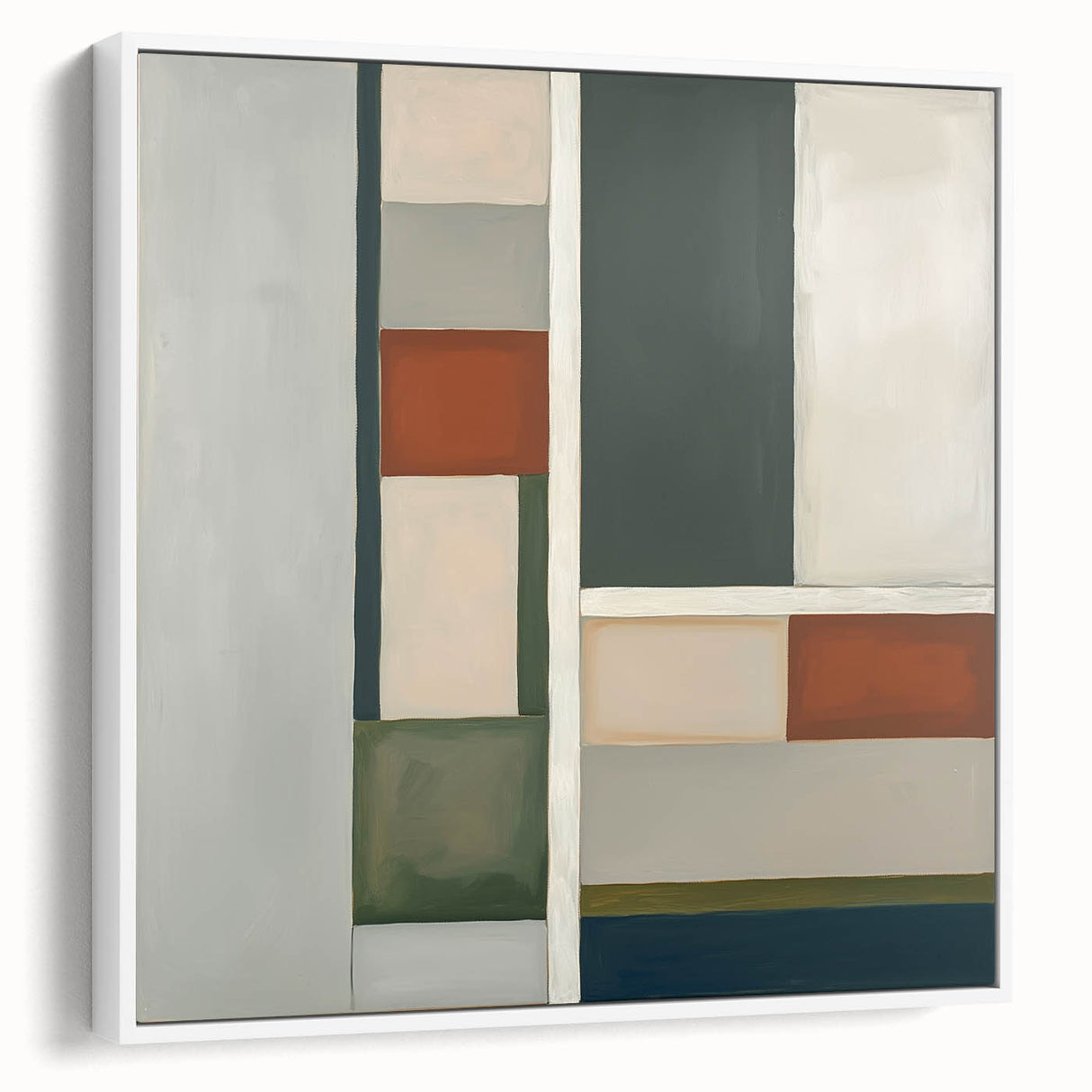 Geometric Abstract Bedroom Wall Art – Dark Gray and Silver