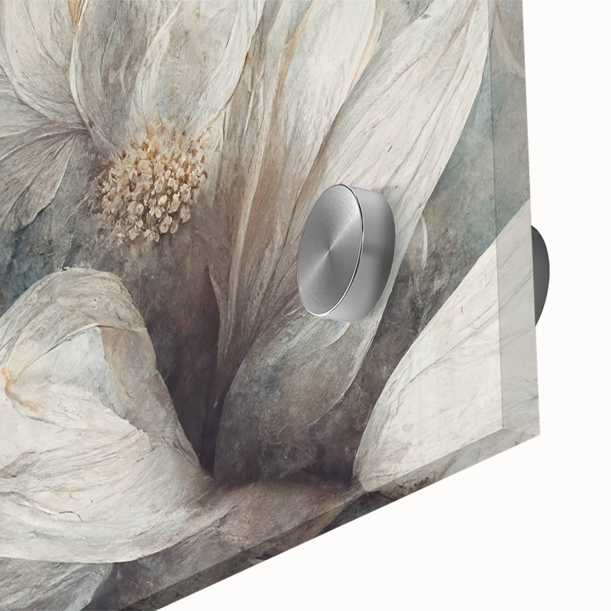 Elegant White Floral Living Room Wall Art – Canvas & Framed Print