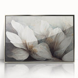 Elegant White Floral Living Room Wall Art – Canvas & Framed Print
