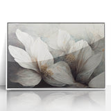 Elegant White Floral Living Room Wall Art – Canvas & Framed Print