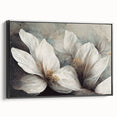 Elegant White Floral Living Room Wall Art – Canvas & Framed Print