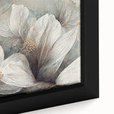 Elegant White Floral Living Room Wall Art – Canvas & Framed Print