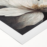 Elegant White Floral Living Room Wall Art – Canvas & Framed Print