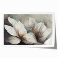 Elegant White Floral Living Room Wall Art – Canvas & Framed Print