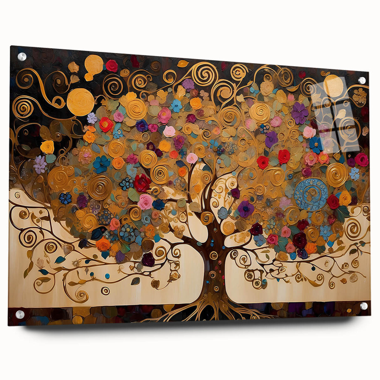 Golden Tree of Life Office Wall Art – Modern Corporate Decor