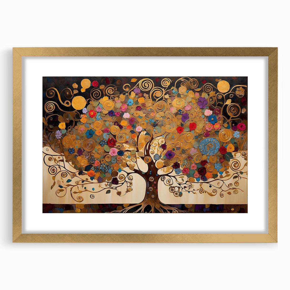 Golden Tree of Life Office Wall Art – Modern Corporate Decor