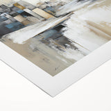 Abstract architecture wall art print on rolled canvas showcasing geometric shapes in vibrant colors, perfect for modern home decor. Packaged securely for easy display.