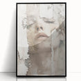 Framed abstract figurative wall art in black acrylic, showcasing a modern design with fluid shapes and dynamic lines, ideal for contemporary decor.