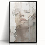Framed abstract figurative wall art in black acrylic, showcasing a modern design with fluid shapes and dynamic lines, ideal for contemporary decor.