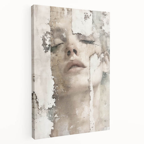 Abstract figurative wall art stretched on a canvas, showcasing vibrant colors and dynamic shapes, perfect for modern home decor. Ideal for adding a contemporary touch to any room.