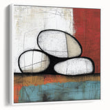 Abstract geometric framed canvas showcasing a white color palette, featuring sharp lines and shapes, ideal for modern home decor. Perfect for wall art enthusiasts seeking a minimalist touch.