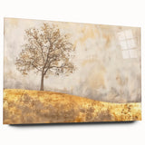 Abstract landscape wall art displayed in an acrylic glass frame, showcasing vibrant colors and textured details, ideal for modern home decor. The side view highlights its sleek design and artistic appeal, perfect for enhancing any living space.